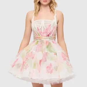 New Hot Fashion Clothes Women Wholesale Floral Graduation Dress For Girl Quinceanera Dresses