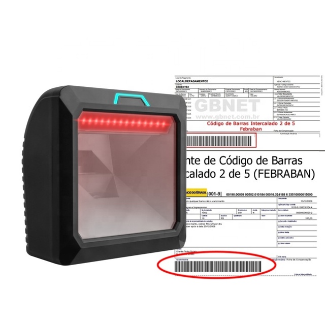 1.3 Megapixel USB Barcode Scanner for QR Code 2D Area Image OCR MRZ Data Matrix PDF417-Febraban Compliant for Brazil Bank RS232