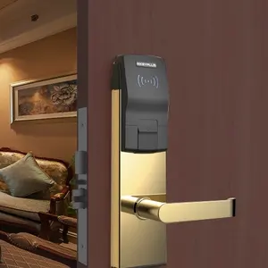 Keyplus Hotel Lock Smart Rfid Hotel Lock System Rf Key Card Electronic Door Handle Hotel Lock System