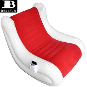Kursi Tiup PVC Tugas Berat dengan Speaker Berkelompok Pvc Kursi Santai Lembut Kursi Sofa Tunggal Furnitur