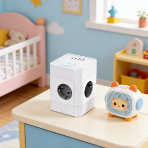 EU Cube <span class=keywords><strong>MINI</strong></span> ป้องกันไฟกระชาก3 AC 3พอร์ต <span class=keywords><strong>USB</strong></span> รวดเร็ว - Product Image 1