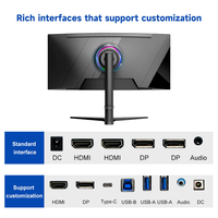 Moniteur de jeu LCD ultra-large incurvé rétroéclairé par LED de 34 pouces Taux de rafraîchissement de 144Hz Panneau IPS Interface HDR HD DP pour ordinateur de bureau et ordinateur portable