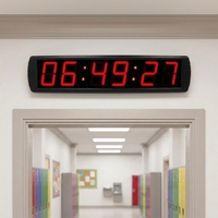 Horloge murale numérique LED GANXIN à grand écran de 4 pouces, NTP WIFI, réglage automatique en temps réel, synchronisation idéale pour bibliothèque, école, bureau