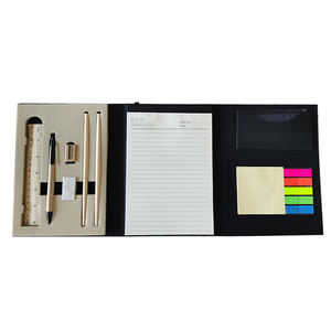 Regalo promocional logotipo personalizado cuaderno negro <span class=keywords><strong>barato</strong></span> A5 40 hojas forradas con juego de papelería - Product Image 1