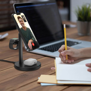 Station de charge sans fil pour <span class=keywords><strong>téléphone</strong></span> <span class=keywords><strong>portable</strong></span> réglable de bureau 10W 15W Chargeur sans fil magnétique 3 en 1 - Product Image 6
