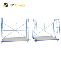 Chariot à meubles en acier robuste de 800 kg, pliable, en forme de L, empilable et emboîtable, avec revêtement en poudre