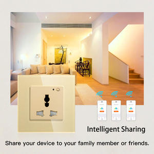 Prise murale intelligente WiFi 13A, prise universelle, panneau en verre, maison intelligente, application Smart Life/Tuya, télécommande, Echo Alexa - Product Image 4