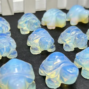 Wholesale Mini Size Carvings Crystal Crafts Natural Healing Stone Opalite Turtle Decoration For Sale
