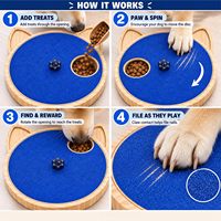 Planche à gratter en bois pour chiens 3-en-1 : Jouet de puzzle rotatif, boîte à friandises et distributeur lent interactif avec ventouses