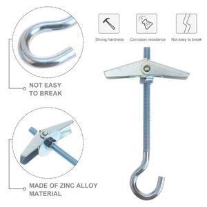 Crochets de <span class=keywords><strong>plafond</strong></span> en acier au carbone <span class=keywords><strong>pour</strong></span> plaques de plâtre, boulons à ressort, crochets à aile, supports <span class=keywords><strong>pour</strong></span> installation murale et <span class=keywords><strong>plafond</strong></span>, fixations <span class=keywords><strong>pour</strong></span> murs creux - Product Image 4