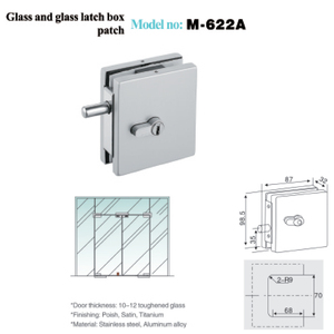 Produttore di accessori per porte in vetro senza telaio temperato per ufficio raccordo Patch in acciaio inossidabile 304 - Product Image 6