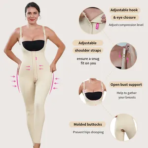 S-SHAPER Women's Corset High Compression Shapewear Bodyshaper Surgical Garment Bodysuit Stage 1 Fajas Colombianas Post Surgery