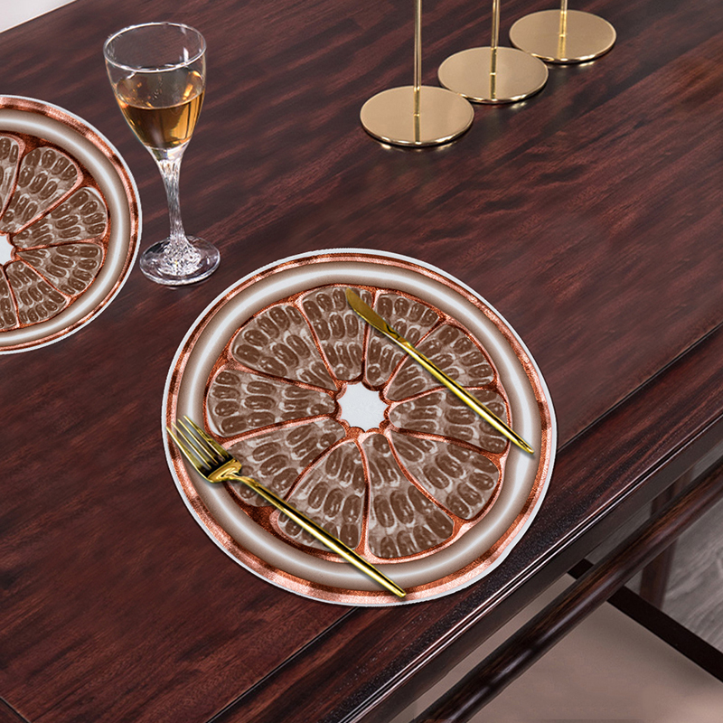 Rose Gold Flower Shape Irregular Eco PVC Placemats For Dinning Table