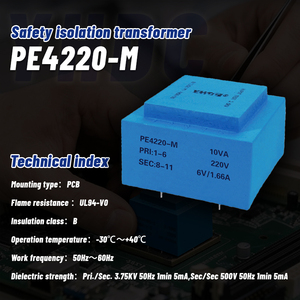 Transformador de Montaje en PCB Sellado con Epoxi YHDC PE4220-M, 10VA, 110/220/230/380V CA, 6-24V CA, Bajo Ruido, UL94-V0, Retardante de Llama, CE/RoHS - Product Image 2