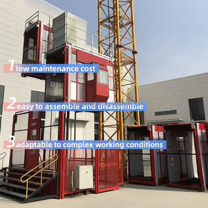 Outside Construction Site Lift Elevator Safety Equipment CE Certification Double <strong>Cage</strong> 0~4t Construction Material <strong>Hoist</strong> <strong>Lifting</strong> - Product Image 6
