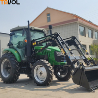 Tractor Agrícola Mini 4x4 de 80HP, 90HP, 100HP de China con Cargador Frontal y Retroexcavadora, Maquinaria Agrícola con Motor de Engranajes Fabricado por Pioneer