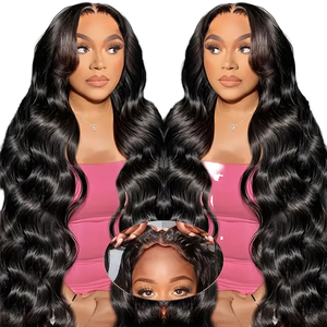 Perruques Lace Front Transparentes Sans Colle 5x5 Cheveux Humains Prêtes à Porter 100% Cheveux Humains Bruts Pré-Pluckés Ondulés Perruques Lace 13x4 Dentelle HD - Product Image 1