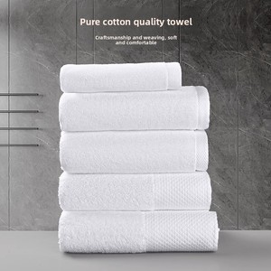 Cinq étoiles hôtel-spécifique pur coton blanc serviettes de bain haute densité petit carré à séchage rapide épaissi platine Section classe bain - Product Image 2