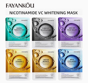 Fayankou Hydrating làm trắng sáng giữ ẩm tấm mặt nạ làm sạch lỗ chân lông Glycerin màu xanh lá cây trà thành phần - Product Image 2