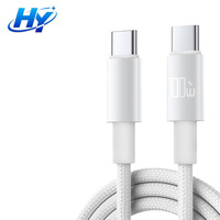 Câble de charge rapide Type C vers Type C 100W PD 5A, fil tressé résistant, compatible avec les ordinateurs portables, tablettes, téléphones mobiles Android