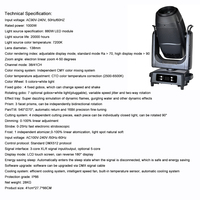 2 projecteurs LED professionnels 1000W IP66 à faisceau, spot et wash, avec 3 prismes, DMX, étanches, pour scène d'hôtel, à tête mobile, 4-50 faisceaux