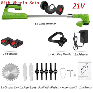 HH 21V <span class=keywords><strong>lame</strong></span> en métal pivotante sans fil 141cm largeur de coupe 1380W puissance Filament coupe-herbe 3 ans de garantie <span class=keywords><strong>débroussailleuse</strong></span> tondeuse à gazon - Product Image 3