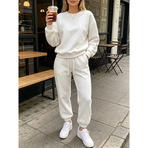 Vêtements pour femmes fabriqués en usine, ensemble décontracté pour femmes à bas prix, pull <span class=keywords><strong>et</strong></span> pantalon décontractés en 2 pièces, ensemble tendance <span class=keywords><strong>et</strong></span> de haute qualité - Product Image 4