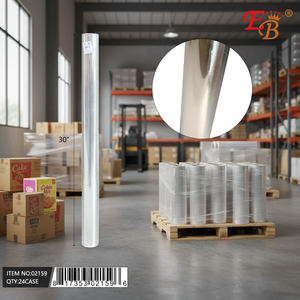 24pcs Per Carton 30\"x100\" Clear Wrapping Plastic Roll Film Soft PP <b>Material</b> for Cake Potato Chips Cookie <b>Packaging</b> Pallet - Product Image 3