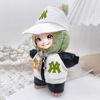 Ensemble de vêtements pour poupée mignonne et stylée, veste de moto imperméable, tenue, casquette de baseball, accessoires personnalisés, vente en gros