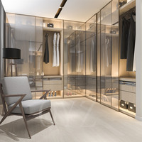 CBMMART Armoire moderne sur mesure avec porte en verre miroir, dressing pour chambre à coucher