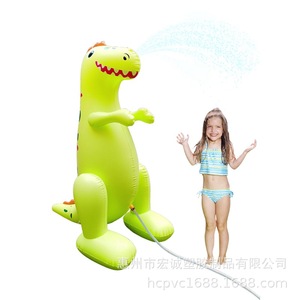 เครื่องพ่นน้ำไดโนเสาร์เป่าลมสีเหลือง ทำจาก PVC สำหรับเด็กเล่นกลางแจ้งในสวนหลังบ้าน - Product Image 4
