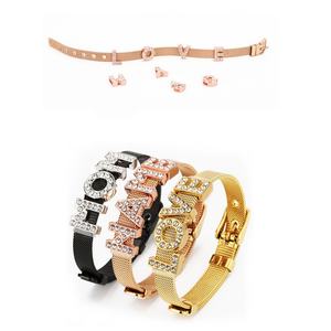 Bracelet en acier inoxydable personnalisé avec lettres italiennes, design nouveau et de haute qualité 2024 - Product Image 3