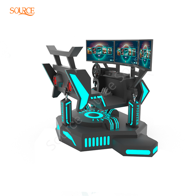 Two-Seater VR Car Racing Simulator Dynamic Three-Screen Arcade Game Machine for VR Entertainment
