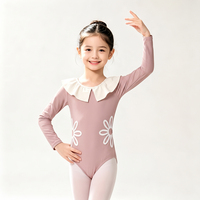 Justaucorps de danse à manches longues pour filles, motif floral, idéal pour l'entraînement de ballet - Vente chaude