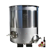 Cuve de fermentation de vin à toit flottant en acier inoxydable, volume variable (2000L-5000L), matériau SS304/SS316, refroidissement par plaques à alvéoles