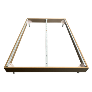 Cadre de lit amovible en métal pleine grandeur avec espace de rangement et <span class=keywords><strong>lattes</strong></span> en bois, base de plate-forme robuste pour la maison/hôtel-facile <span class=keywords><strong>à</strong></span> transporter - Product Image 2
