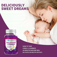 Complément alimentaire en gommes à la mélatonine pure à 99 %, saveur fraise naturelle, 10 mg, marque privée OEM, pour un sommeil plus long