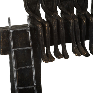 Scultura Contemporanea in Poliresina con Figure Umane e Scala per Arredamento Soggiorno, Mensola e Arte da Bagno - Product Image 6