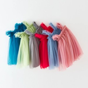 Robe de princesse d'été pour petite fille en tulle doux de couleur unie - Product Image 3