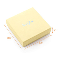 Boîte à bijoux en Carton écologique 3.5x3.5x1 ", Carton Kraft personnalisé, boîte à bijoux fins, boîtes à bijoux en Carton avec coton rempli