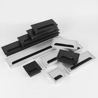Boîtier de gestion de câbles en aluminium pour bureau, passe-câbles de table d'ordinateur avec brosse, cache de gestion des fils