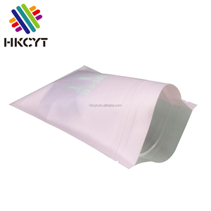 Sac en mylar transparent, personnalisé avec logo imprimé, 100 unités, pochette à fermeture éclair rose mat pour emballage de cils et rouge à lèvres - Product Image 6