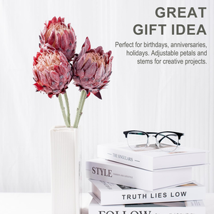 Protea Artificial de Visón a <span class=keywords><strong>Precio</strong></span> de Fábrica para Navidad, Día de la Madre y San Valentín, Fotografía de Retratos y Bodas, Decoración de Estilo Retro - Product Image 3