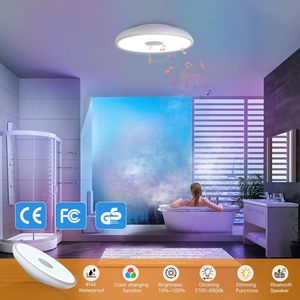 <span class=keywords><strong>Plafonnier</strong></span> intelligent télécommandé, haut-parleur étanche, lampe <span class=keywords><strong>de</strong></span> musique <span class=keywords><strong>de</strong></span> 18 watts à intensité variable, couleur RVB pour <span class=keywords><strong>salle</strong></span> <span class=keywords><strong>de</strong></span> <span class=keywords><strong>bain</strong></span> - Product Image 3