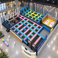 Équipement de parc de trampolines intérieur clé en main Vabibo TP071, mousse EPE/EVA/PU haute densité, capacité 100-500 kg, plus de 10 passagers, saut libre