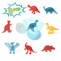 8 pièces pas cher dinosaure à l'intérieur en plastique Twister Surprise boîte à oeufs Mini distributeur automatique jouet