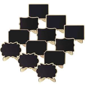 Étiquettes de signe de <span class=keywords><strong>tableau</strong></span> noir <span class=keywords><strong>avec</strong></span> support <span class=keywords><strong>nom</strong></span> signe numéro de table fleur en forme de nuage en bois petit mini - Product Image 1