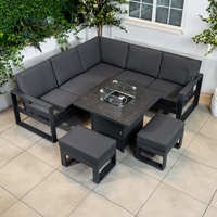 AJUNION Ensemble de meubles d'angle carrés et décontractés pour l'extérieur Ensemble de patio Ensemble de meubles de jardin avec table de foyer