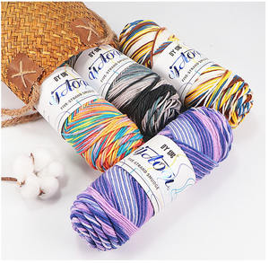 Super Promotion Fil Volumineux Fantaisie 100% Acrylique pour Crocheter et Tricoter Couleurs Mélangées pour Bébé, 5 Brins, Lait Coton, <span class=keywords><strong>Pelote</strong></span> <span class=keywords><strong>de</strong></span> 100g - Product Image 5