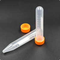 Tube à centrifuger en plastique PP 10 ml à fond rond/conique, modèle KY-LXG10C